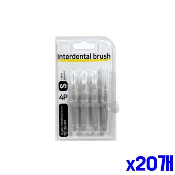 고강도 와이어 치간칫솔 I형 4P 1.0mm 그레이 x20개