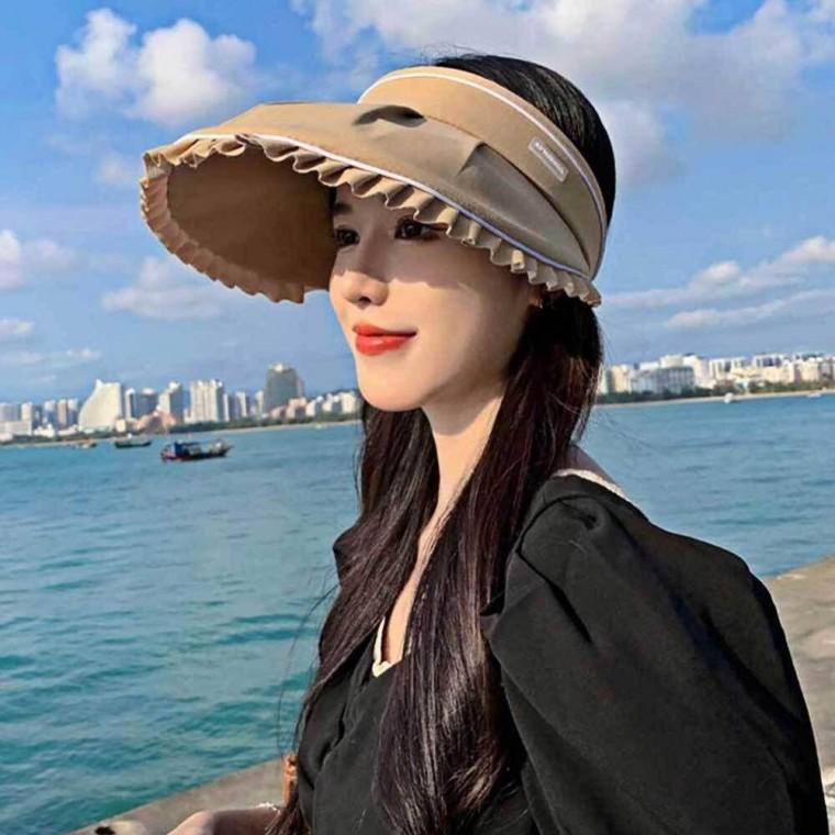 썬캡 모자 여름썬캡 여름여자모자 베이지 베이지 여성 썬캡 패션 여름 모자 햇빛가리개 여자