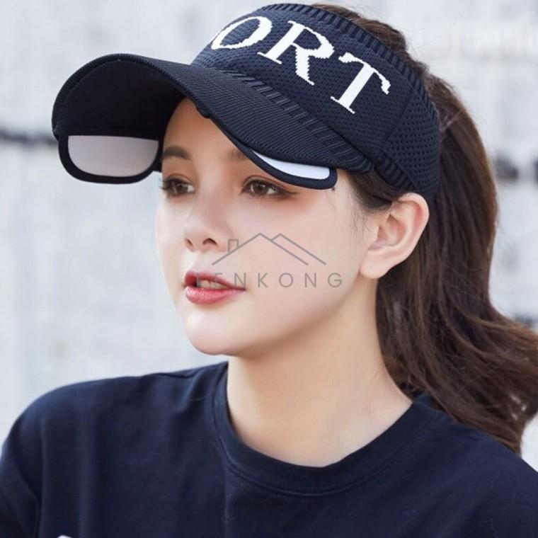 여성용 스포츠 썬캡 블랙 여름골프모자 여성여름모자 골프썬캡 햇빛차단썬캡 여자여름모자