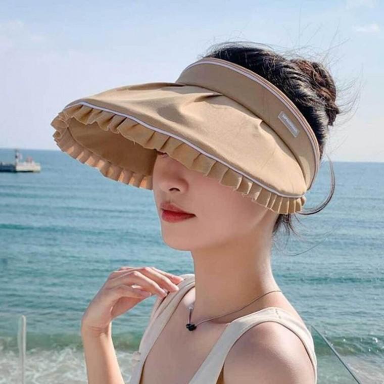 썬캡 모자 베이지 여름썬캡 여름여자모자 여성썬캡모자 여름썬캡 자외선차단썬캡