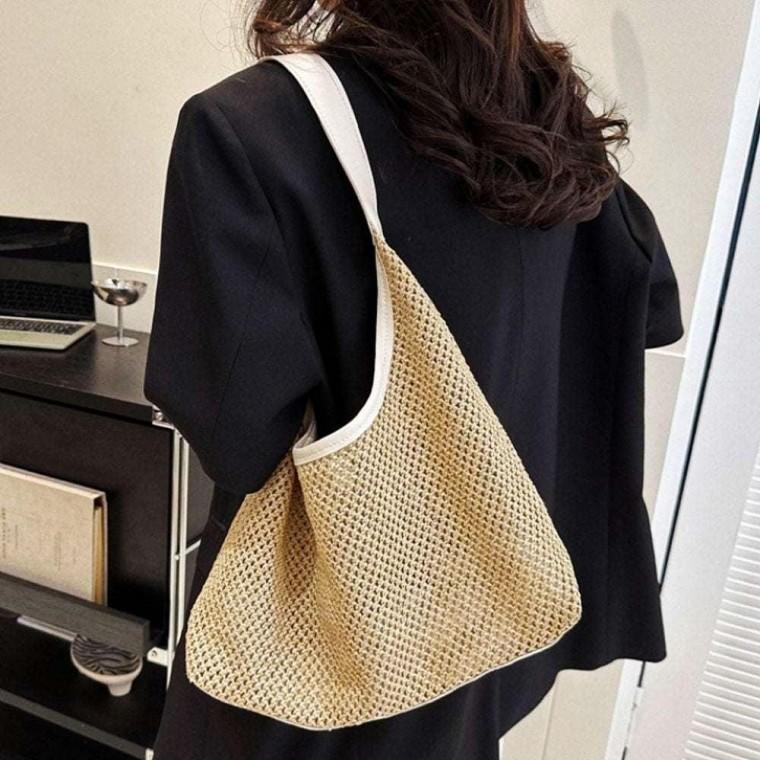 여성 바캉스 화이트 여름 라탄숄더백 여름라탄가방 휴양지 라탄 가방 가벼운숄더백 라탄숄더백 여름라탄가