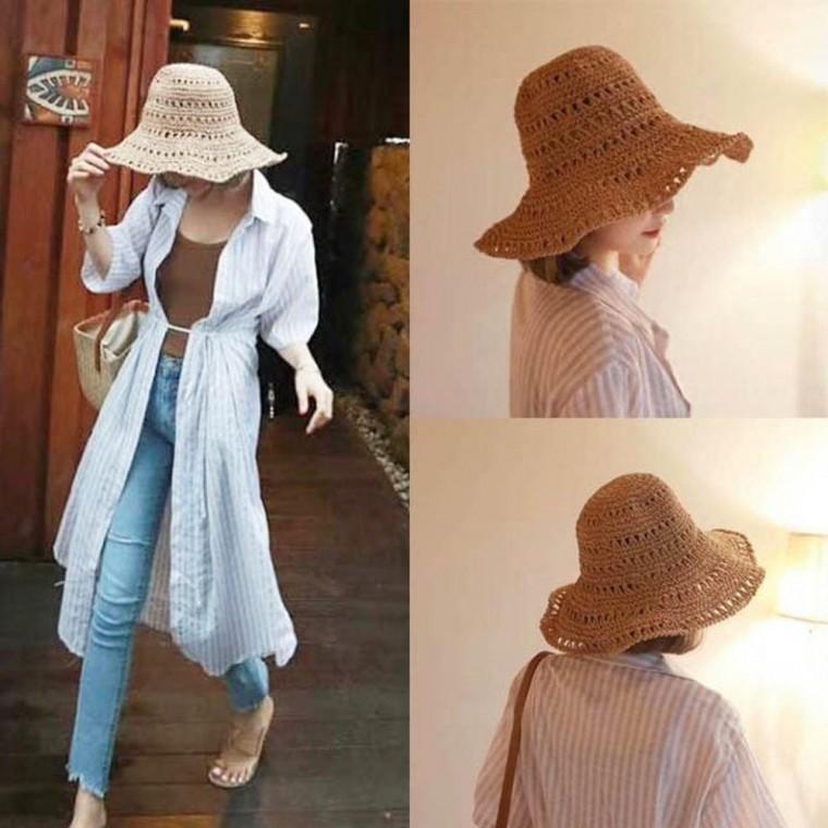 온나핏 여름모자 여름밀짚모자 와이어 여름모자 00 사파리 버킷햇 여자 밀짚모자 라피아햇 휴가모자