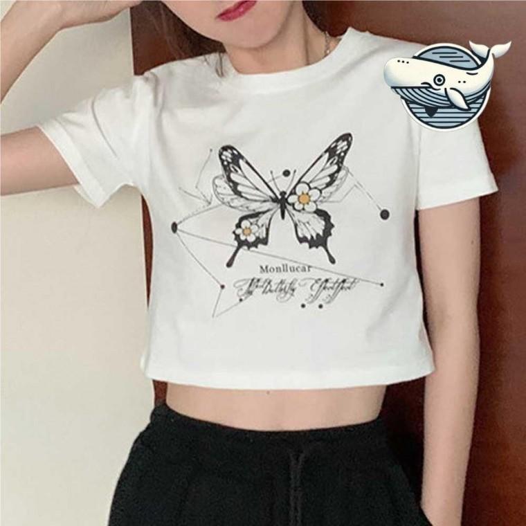 여름 패턴 크롭 티셔츠 세련미 여름 패션 박스티 홀터넥 오버핏 여자 여름 크롭반팔티 맨투맨 이너티 나시