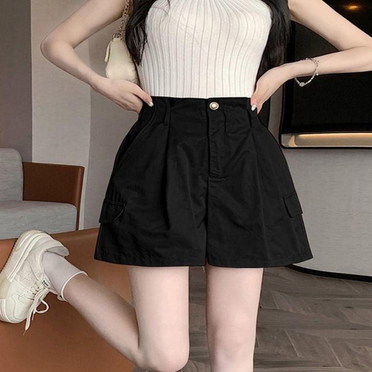 여성여름바지 반바지 여름 하이웨이스트 여름반바지 와이드 핀턱팬츠 뒷밴딩