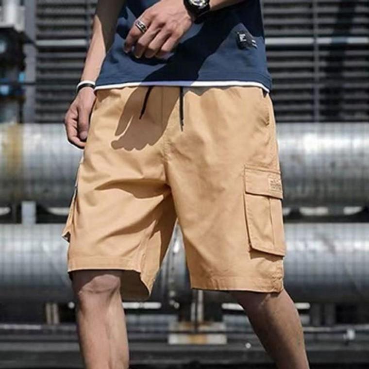 남성 밴딩 남자여름카고바지 2컬러 여름 모던 캐주얼 카고 포켓 반바지 남성반 남자 반 여름 밴딩반 바지