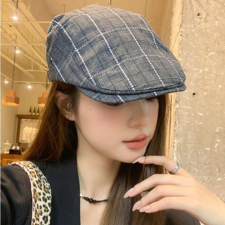 클래식 남성 여름 헌팅캡 보온 체크 모자 남녀공용 남자헌팅캡 할아버지 모자 중년 겨울 여름헌팅캡 어르신