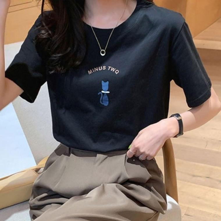 냥냥이 여자 반팔 티셔츠 데일리 여성 여름 반팔티 반팔티 셔츠 여성 여름 여자
