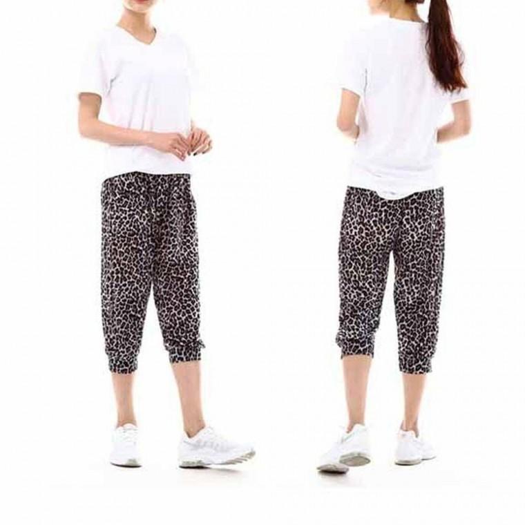 여성 7부 쿨바지 호피그레이 여름바지 여성바지 바지 반 편한 팬츠 여자 7부 여름 여성