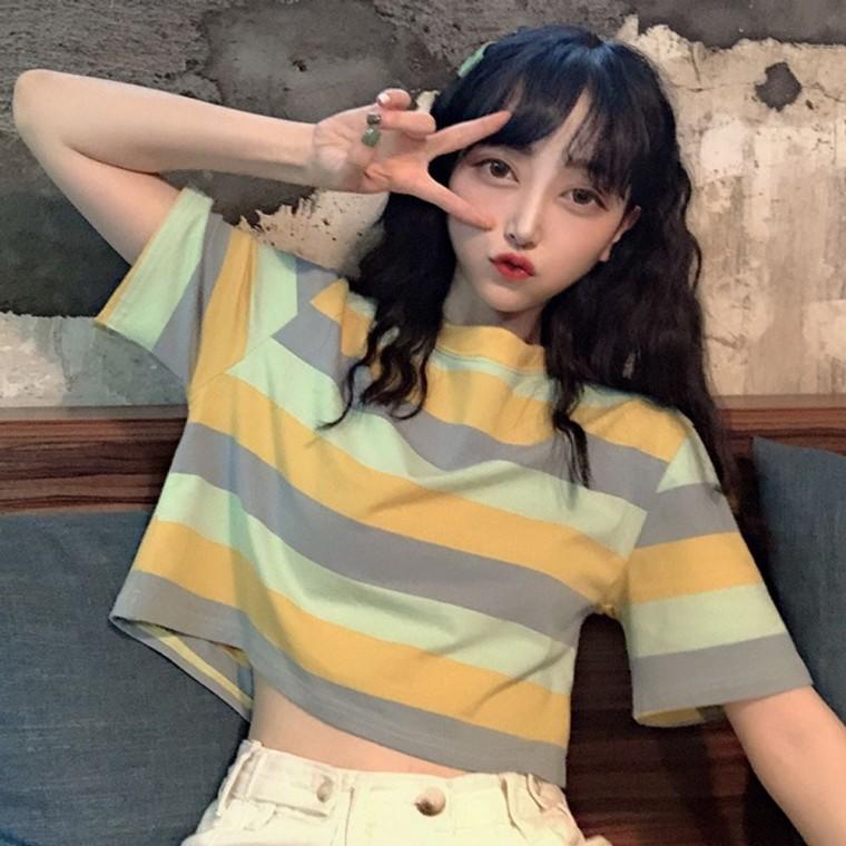 예쁜 크롭티셔츠 반팔티 티셔츠 오버핏 여름 크롭 여성 여성여름티셔츠 여자
