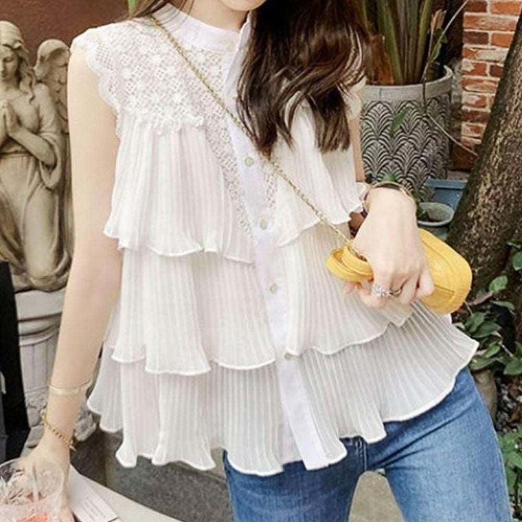 민소매 브라우스 여성 여름블라우스 여성블라우스 여름 블라우스 여성블라우스 쉬폰블라우스 민소매블라우