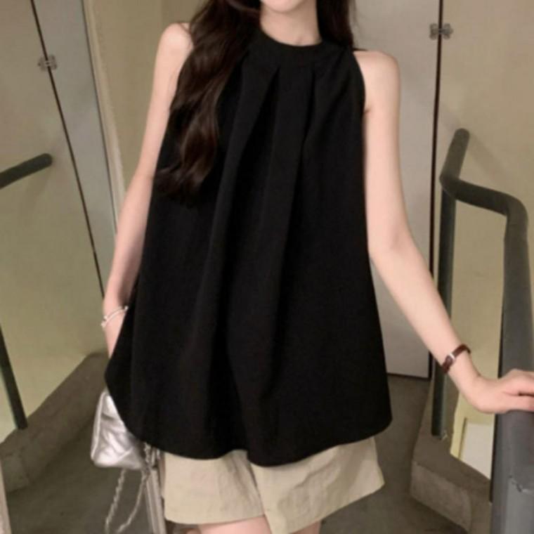 여성블라우스 여름 홀터넥 블라우스 데이트룩 셔링 여리핏 여성 러블리 상의 2컬러 여름블라우스