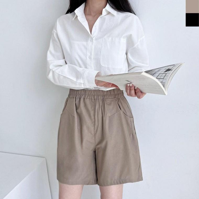 여름 시원한 여자 린네 4부 외출 반바지 반바지 여름 팬츠 편한바지 슬랙스 여성 슬 핏이예쁜 여자