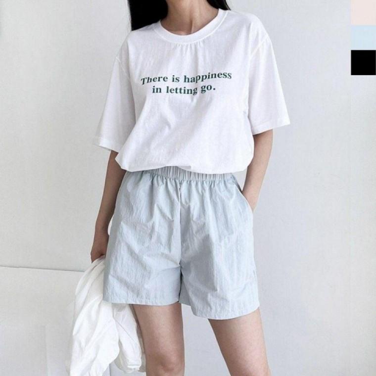 하이웨스트 여성 반바지 밴딩 여름 여름 바지 슬 핏이예쁜 여자 편한 반 여성