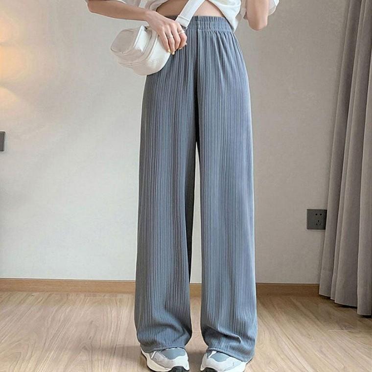 여성여름바지 데일리룩 여자세미와이드팬츠 팬츠 여름 바지 와이드 여성 밴딩 플