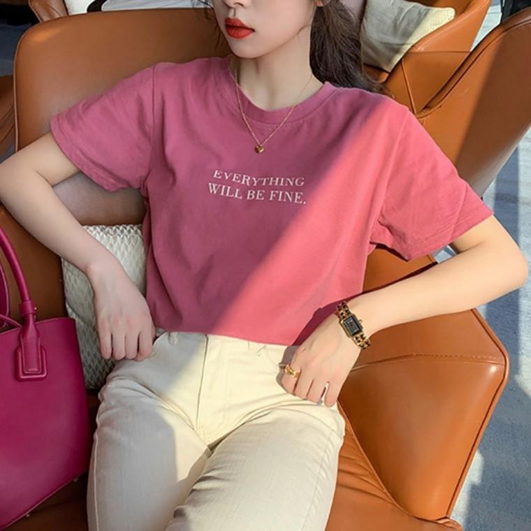 데일리 여자반팔티 여성 여름 여름반팔티 반팔티셔츠 3컬러 레터링반팔티