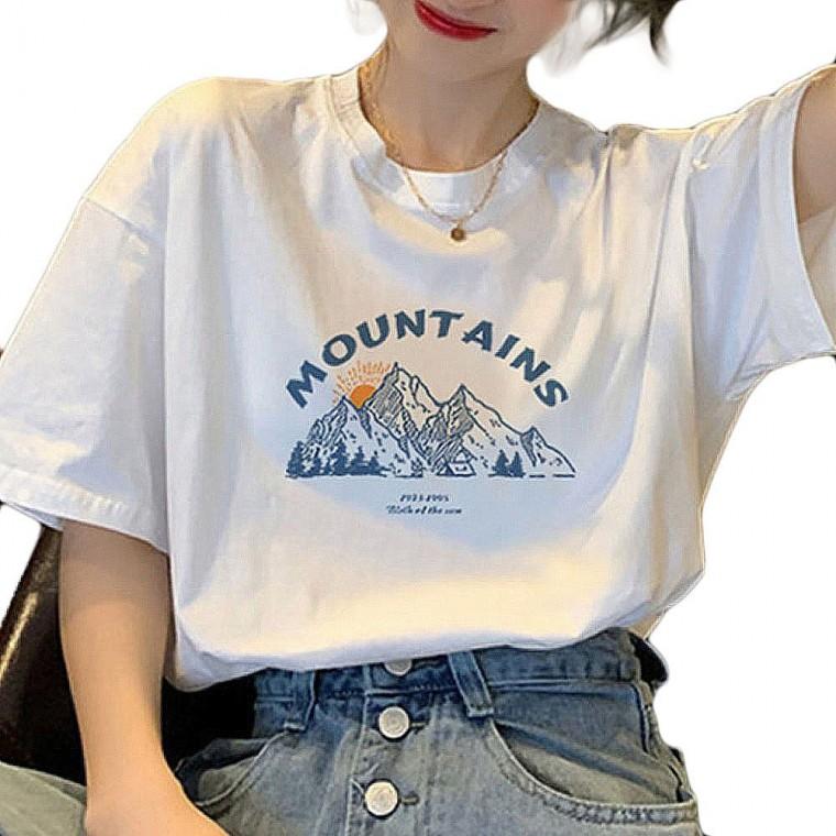 캐주얼 인기 여자반팔티 프린팅 여름티셔츠 여름티 여자반팔티셔츠 티셔츠