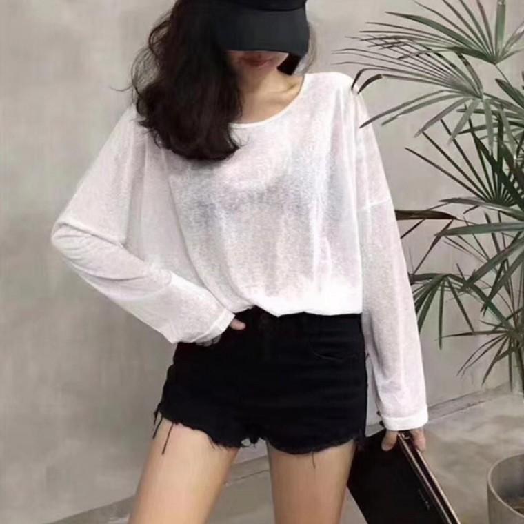 여자긴팔티 얇은 여성이너티 여름긴팔티 여름긴팔티셔츠 데일리스타일