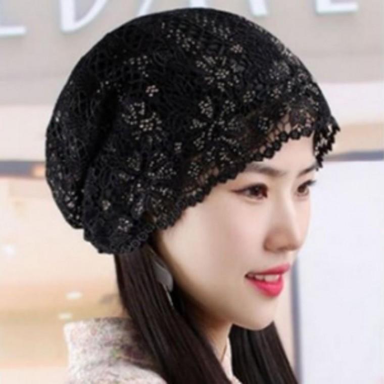 여름패션모자 여성스러운 니트 두건 망사 패션 모자 햇 여름 꽃 비니 레이스 여성레이스두건