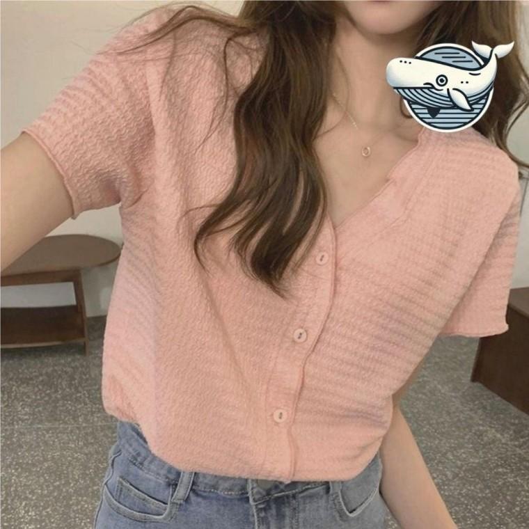 여름 데일리 브이넥 반팔 블라우스 핑크 여름 셔링 브이넥 브라우스 예쁜 블라우스 여성 셔츠 반팔 여자
