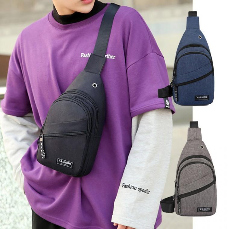 캔버스 2단 지퍼 데일리 기본 슬링백