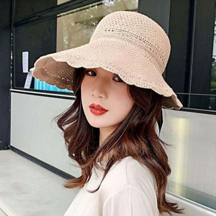여성용 베이지 벙거지 니트 버킷햇 여름 여성여름