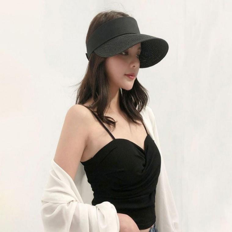 여자 라탄 썬캡 휴양지 패션 밀짚모자 빅 챙 여름모자 모자 썬캡 여름 여성 패션 트렌디