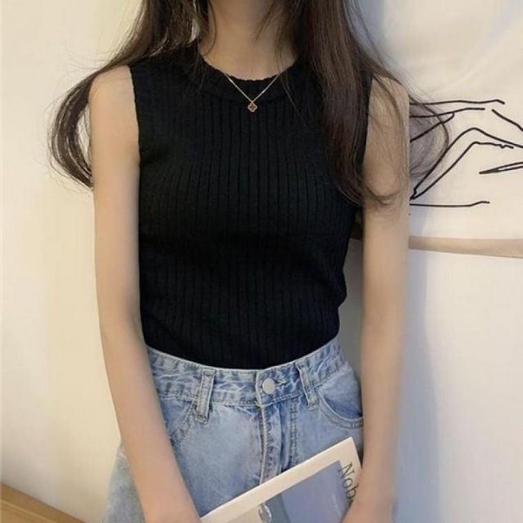 여성 깔끔한 여름 슬림핏 슬리브리스 슬림핏 여성 슬리브리스 깔끔한 여름