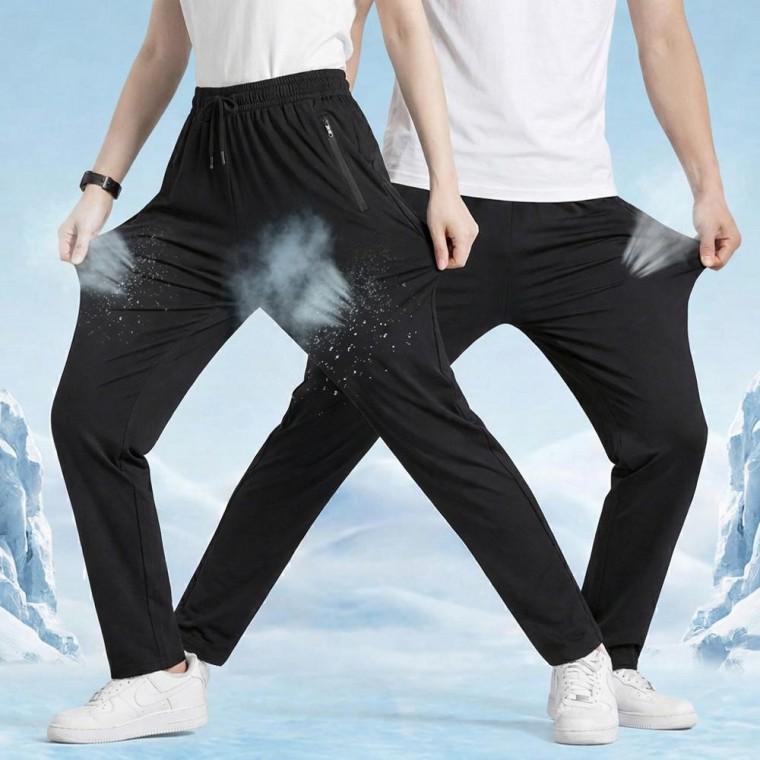 남자 냉감팬츠 쿨 바지 여자 스판 밴딩 여름 여성 일자 밴딩 여름 남자