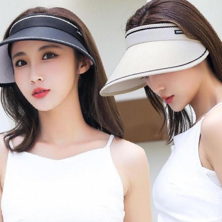 심플 디자인 여성 여름 휴양지 햇빛 차단 모자 선캡 여자 썬캡 돌돌이 여름돌돌이 오픈