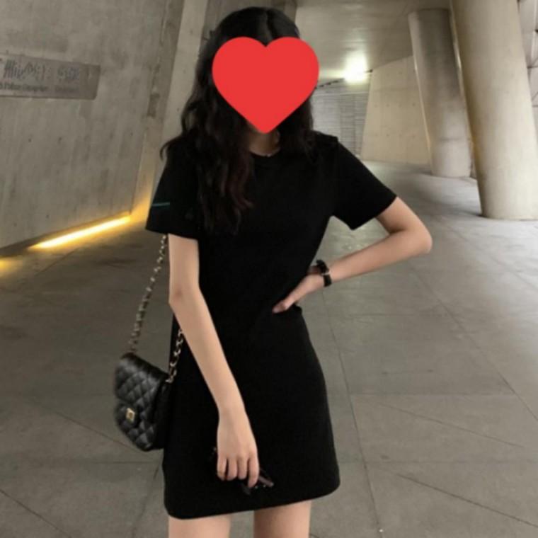 반팔원피스 데일리 원피스 심플 여름원피스 미니 여성 깔끔 반팔 치마 여성원피스 베이직 여름