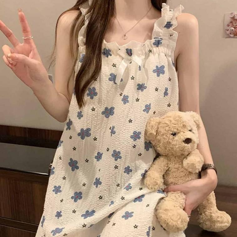 홈웨어 여름파자마 원피스잠옷 여성여름잠옷 원피스파자마