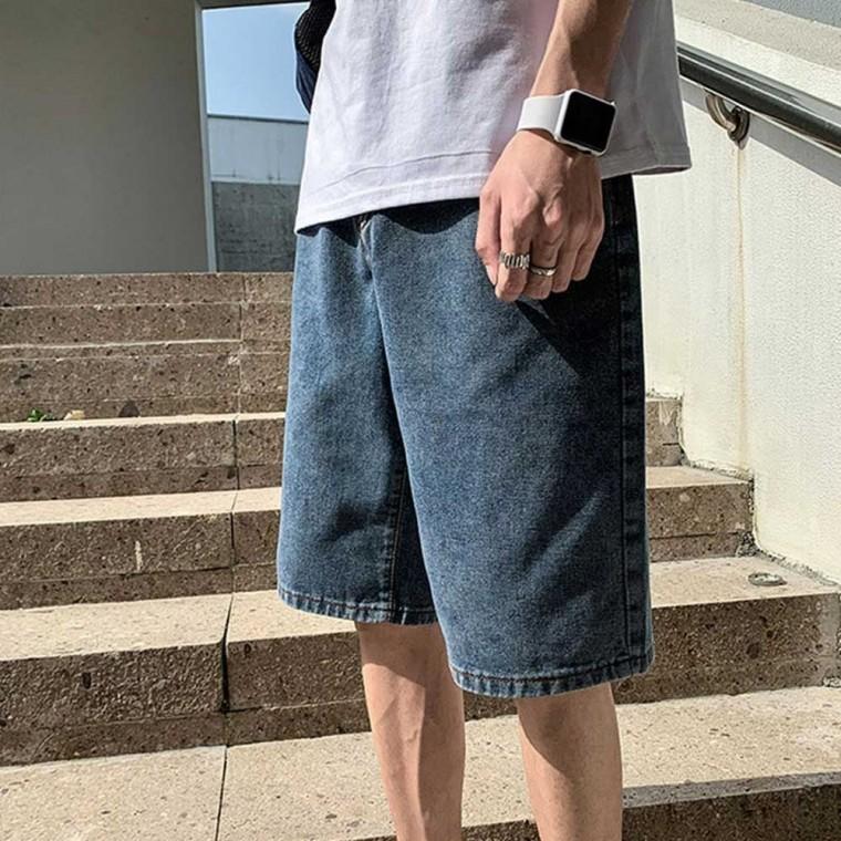 쇼츠 여름여행코디해변패션 4부청반바지남성쇼츠 5부반바지여름반바지