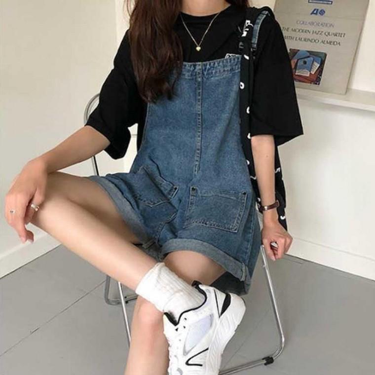 신상 여름옷 여름 레이어드 패션 귀여운 멜빵 반바지
