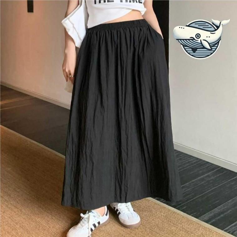 부드러운 면재질 플레어 롱스커트 여름 A라인 머메이드 미니 치마 롱 여름 플 여성 스커트