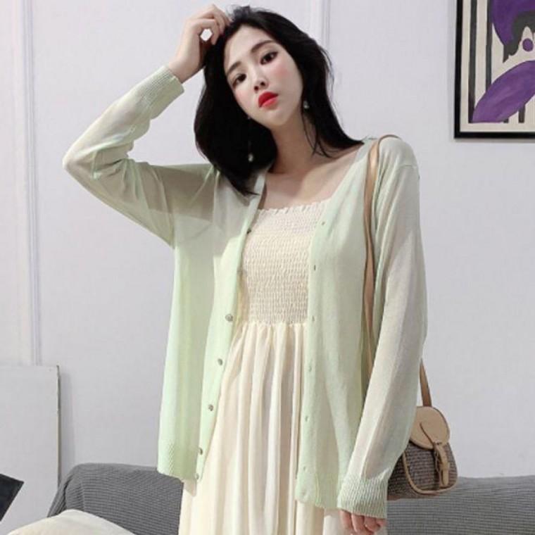 여성데일리 베이직 봄여름가을 가디건 니트 여름 가디건