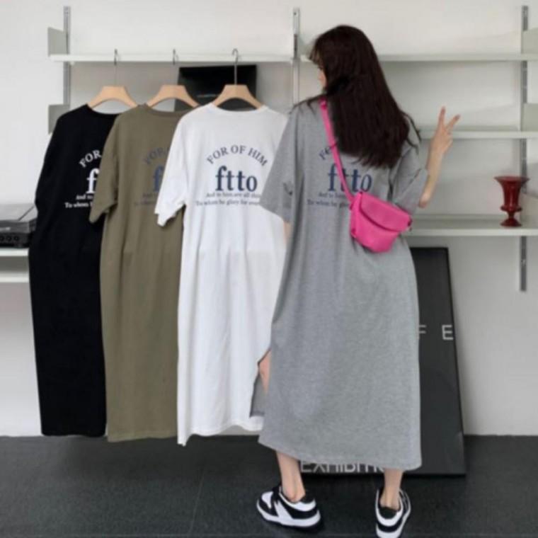 여름원피스 여성 레터링 오버핏 캐주얼룩 여름 롱원피스