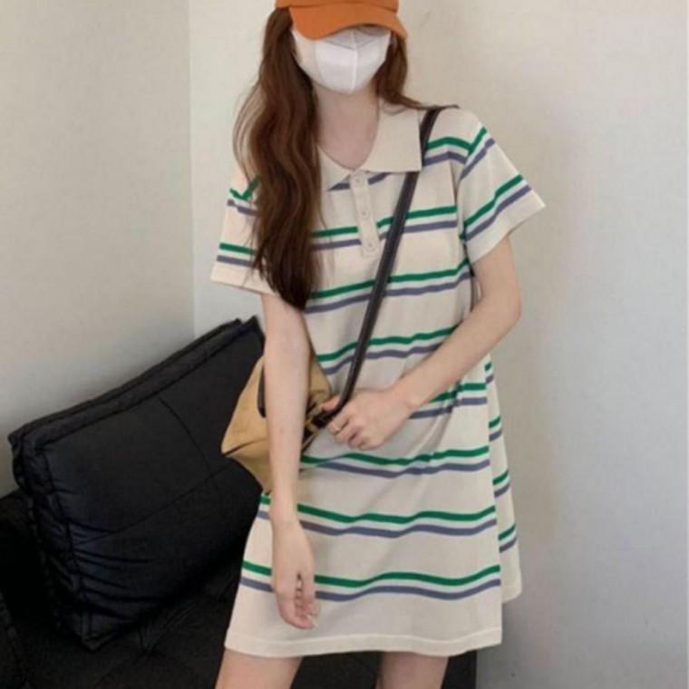 미니셔츠원피스 치마 셔츠 카라 스트라이프 미니 여름카라원피스 캐주얼 원피스 여름룩 여성