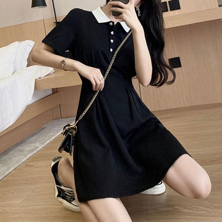 카라 하트단추 원피스 반팔 나시 끈나시 여름 데님 체크 린넨 허리 여름롱