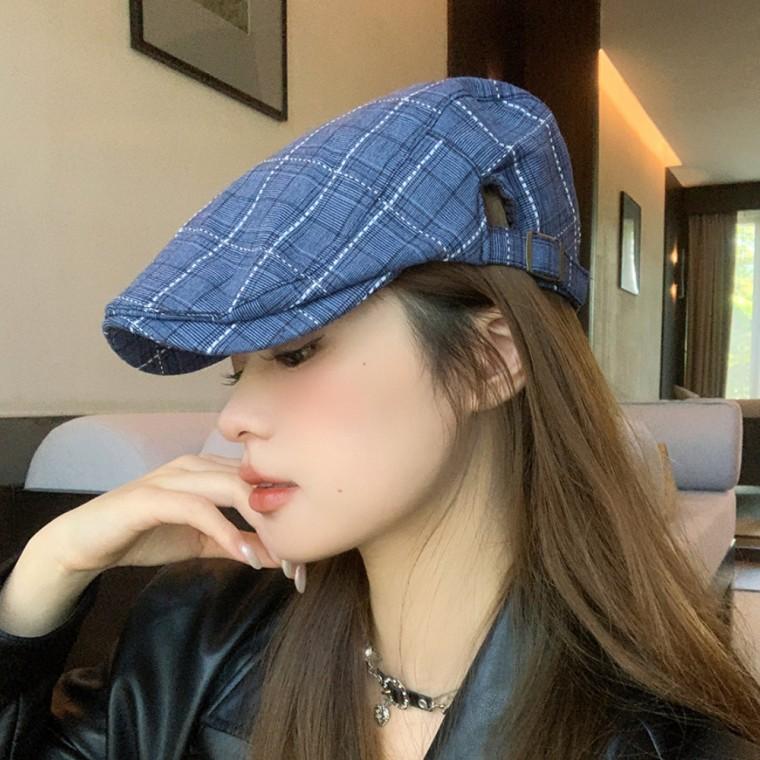 데일리 남성 여름 헌팅캡 체크 패턴 클래식 남녀공용