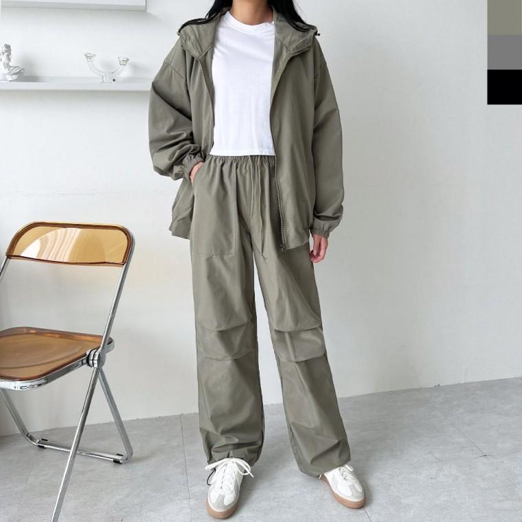 GAA PJ707P207W 여자포시즌흐바람막이스트링 와이드세트 여성 바람막이 패딩 야상 경량 패딩 구스다운 점퍼