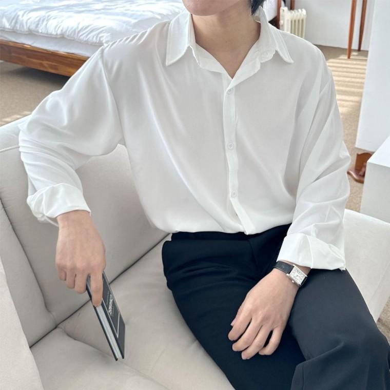 긴팔 롱 셔츠 남성 캐주얼 구김적은 무지 카라 남방 남자 와이셔츠 남자와이 가을 정장