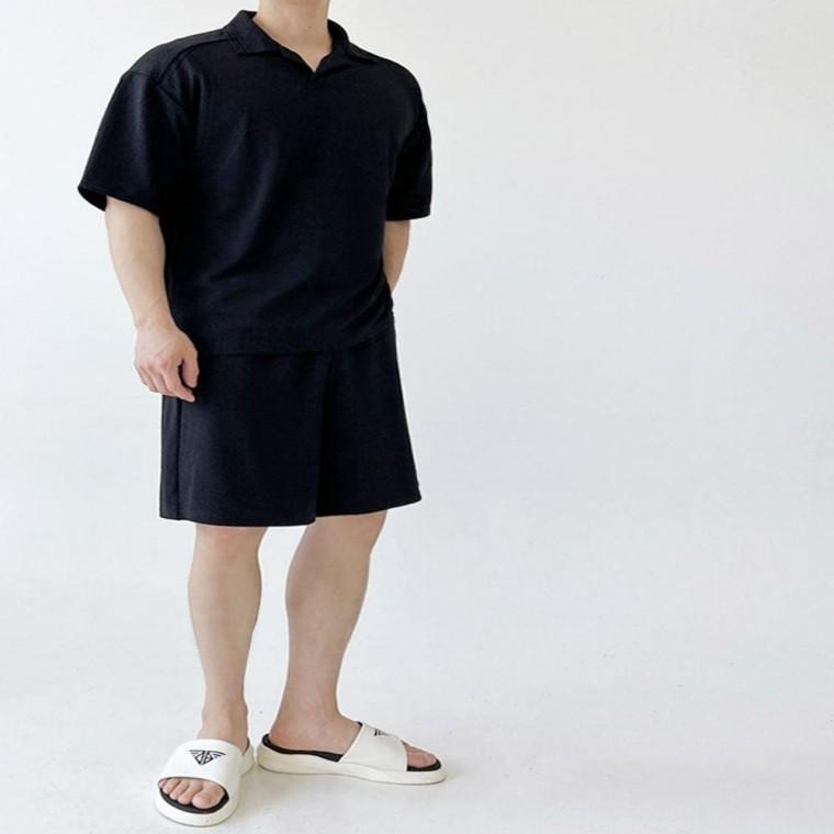 남자여름바지 남자 세트 데일리 반팔 반바지 시원한바지 여름 카라넥