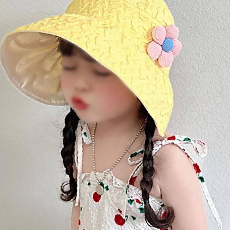 준캡 유아 아동 어린이 주름플라워돌돌이 썬캡 가림막 봄 여름 가을 자외선차단 챙모자 귀여운