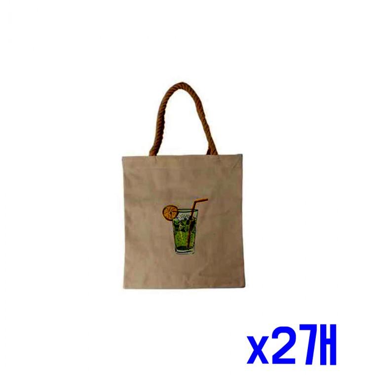 넉넉한 모히또 한잔 튼튼 캔버스(화이트) x2개