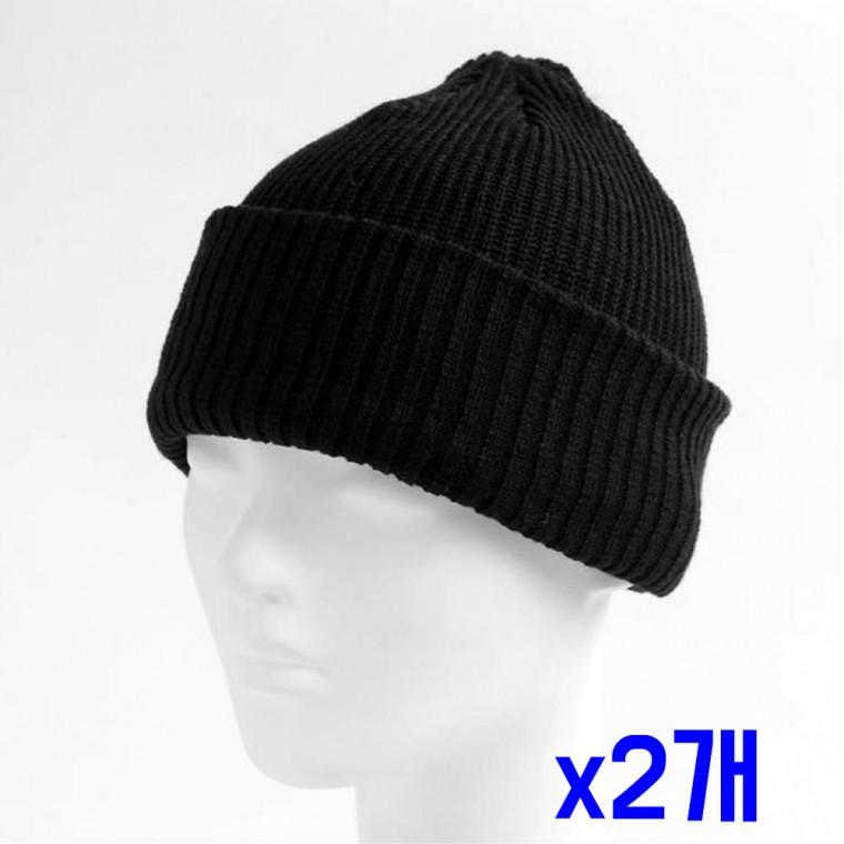 캐주얼 패션 보온 데일리 비니(블랙) x2개