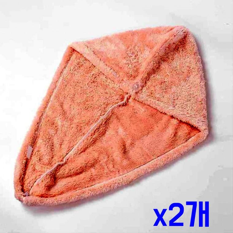 부드러운 헤어캡 꽈배기 다용도 드라이타월 x2개