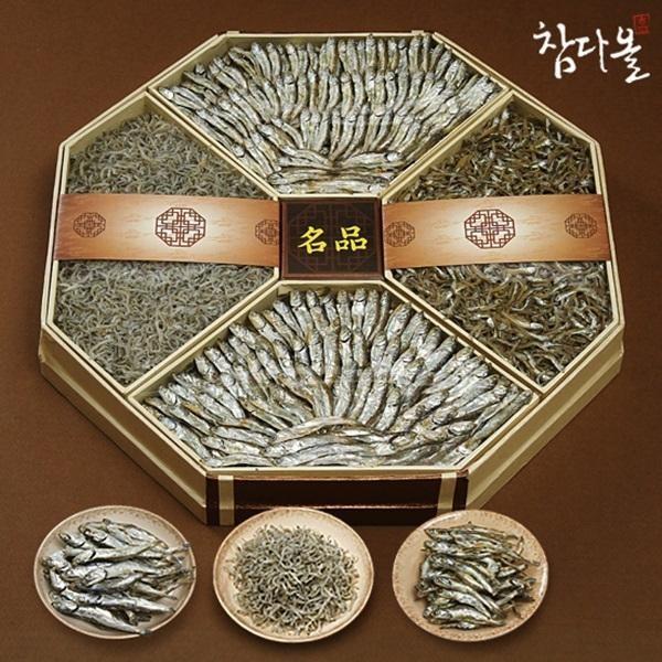 전통 통영 팔각한지함 멸치 선물세트 3호대멸300g중멸300g소멸300g세멸350g