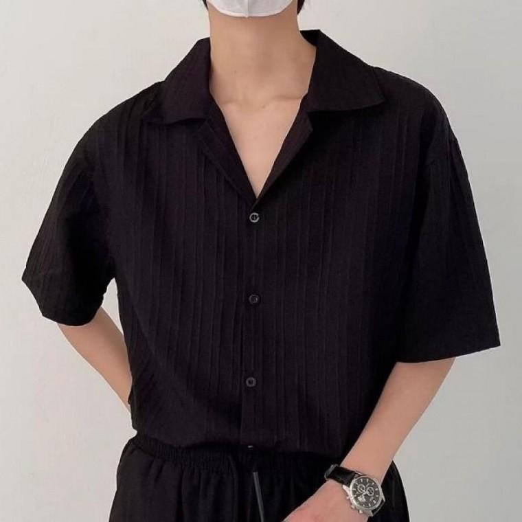 플 오픈카라 남성 반팔셔츠 여름셔츠 시원한셔츠
