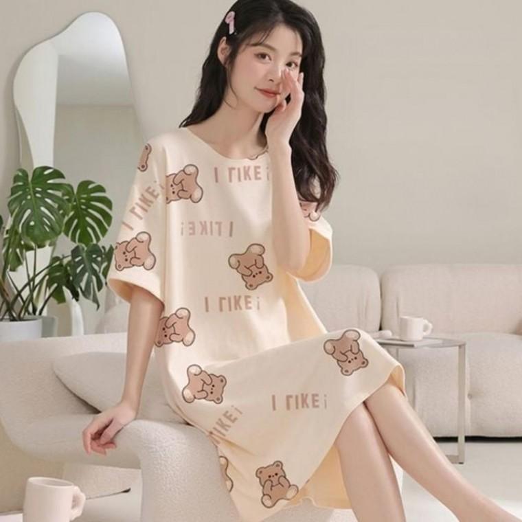 반소매 홈웨어 여름 원피스 브라캡 내장 잠옷 브라캡잠옷 홈웨어원피스 여름홈웨어