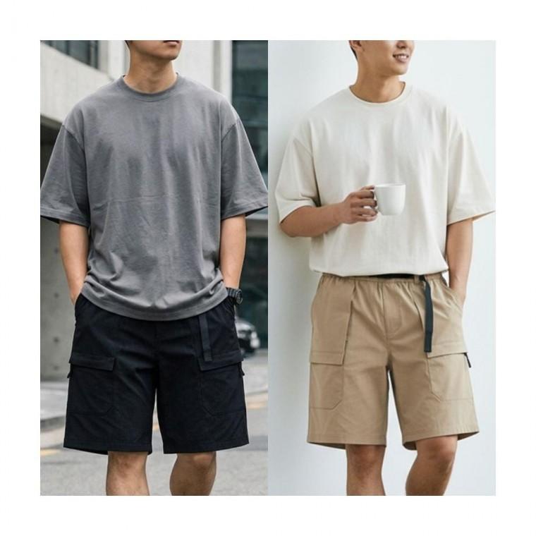 루미나D 밴딩 스판 팬츠 여름 카고 반바지 5부 트레이닝 운동